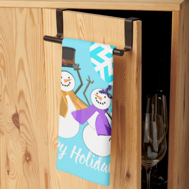 HAPPY HOLIDAYS : Winter Friends Tea Towel (Thirds Fold)