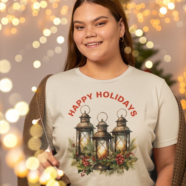 Happy Holidays Winter Lantern  Tri-Blend Shirt (Creator Uploaded)