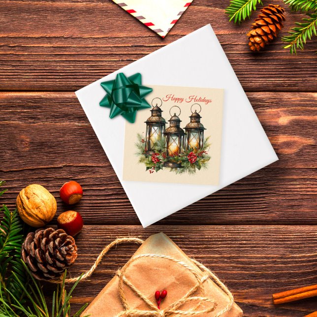 Happy Holidays Winter Lanterns Gift Tags (Creator Uploaded)