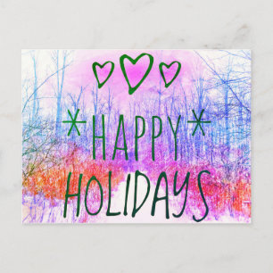 HAPPY HOLIDAYS WINTER PATH POSTCARD