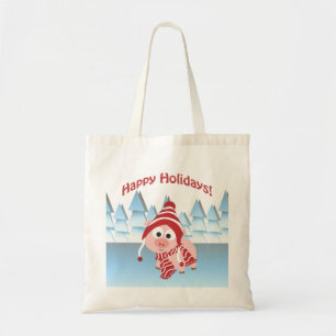 Happy Holidays! Winter Pig Tote Bag