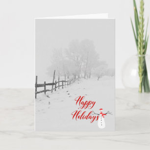 Happy Holidays-winter rural scene Holiday Card