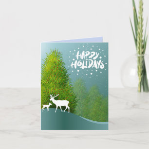 Happy Holidays Winter Scene Greetings Card