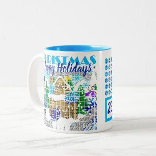 HAPPY HOLIDAYS WINTER WONDERLAND Advent Two-Tone Coffee Mug
