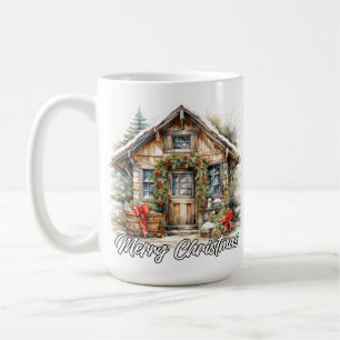 Happy Holidays Wintertime Country Cottage Coffee Mug