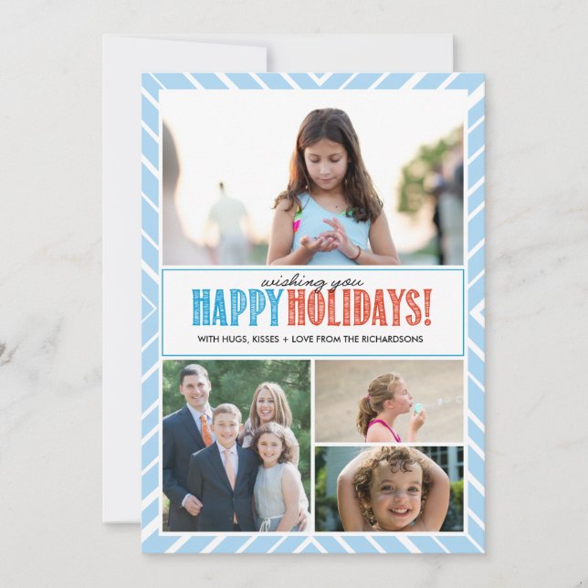 Happy Holidays Wishes x4 Holiday Card (Front)