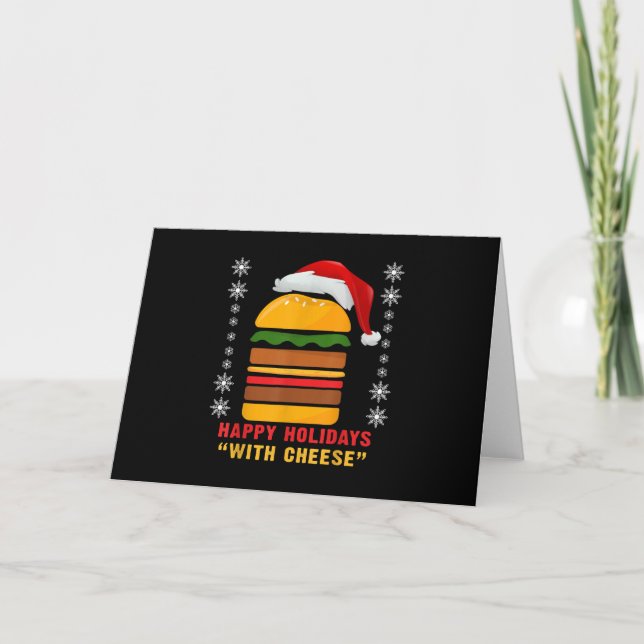 Happy Holidays With Cheese  Christmas Cheeseburger Card (Front)