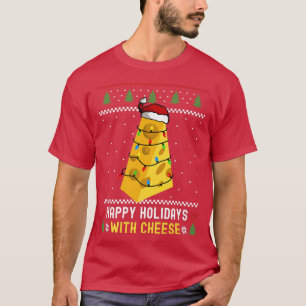Happy Holidays With Cheese Christmas Cheeseburger T-Shirt