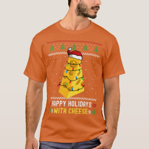 Happy Holidays With Cheese Christmas Cheeseburger T-Shirt