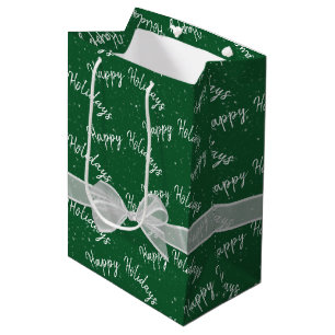 Happy Holidays with Snowflakes Medium Gift Bag