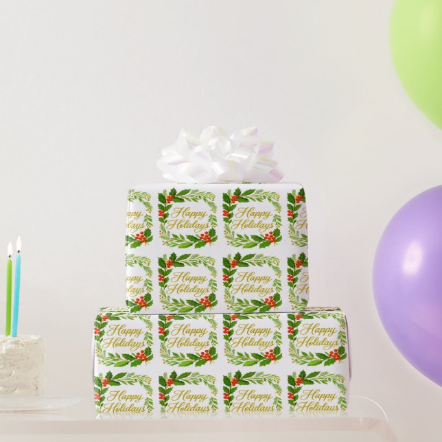 'Happy Holidays' Wrapping Paper (Party Gifts)