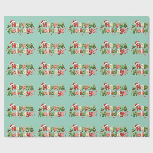Happy Holidays Wrapping paper (Flat)