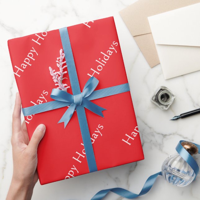 Happy Holidays Wrapping Red Paper (Gifting)