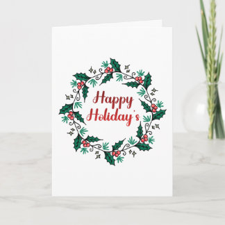 Happy Holiday's Wreath Folded Greeting Card