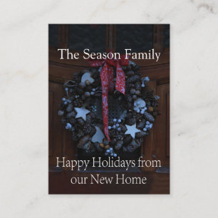 Happy Holidays wreath from our new home Enclosure Card