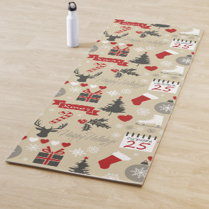 Happy Holidays Yoga Mat