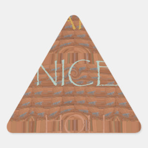 Happy Holidays Zebra Art Print Triangle Sticker