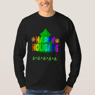Happy Holigay Balls Gay Christmas Lgbt Gay T-Shirt