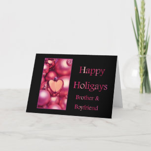 Happy Holigays Brother & Boyfriend Christmas Card