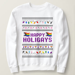 Happy Holigays Progress Pride Ugly Sweater