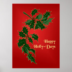Happy Holly-Days Christmas Poster