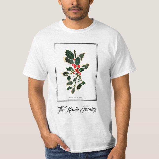 Happy Holly  Personalize Christmas T-Shirt (Front)