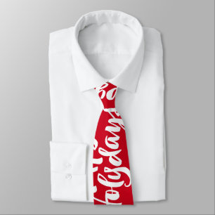 Happy Holydays Holidays Calligraphy Religious Red Tie
