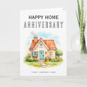 Happy Home Anniversary Colorful Watercolor Card