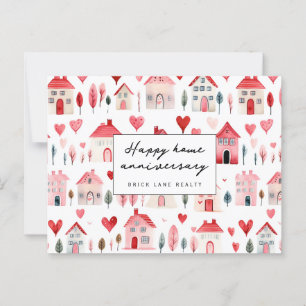 Happy Home Anniversary Cute House Houses Realty Postcard
