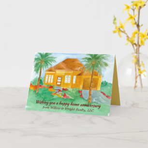 Happy Home Anniversary From Realtor Palm Trees Card