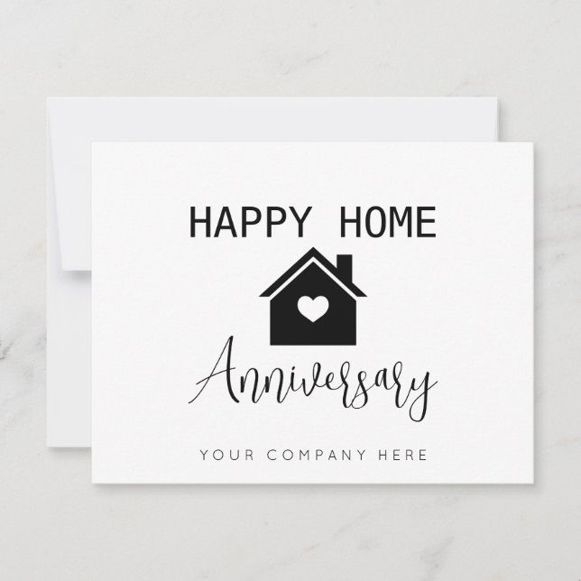 Happy Home Anniversary Real Estate Card (Front)