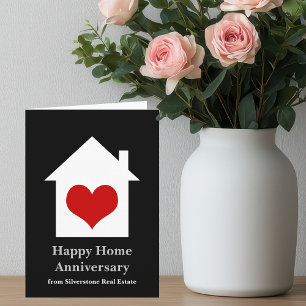 Happy Home Anniversary Real Estate House Heart Card