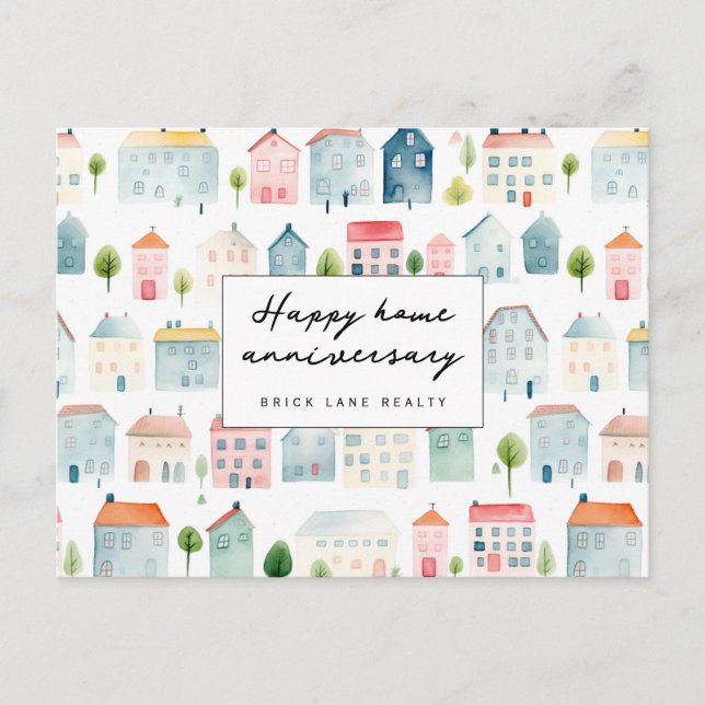 Happy Home Anniversary Realty Postcard (Front)
