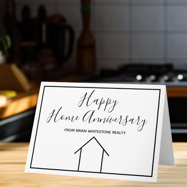 Happy Home Anniversary Simple Modern Real Estate Card (Creator Uploaded)