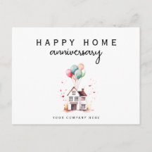 Happy Home Anniversary Watercolor House Realty