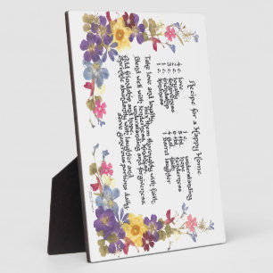 Happy Home Recipe Plaque