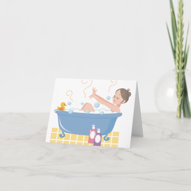 Happy Home Spa Day - woman in bath tub Card (Front)