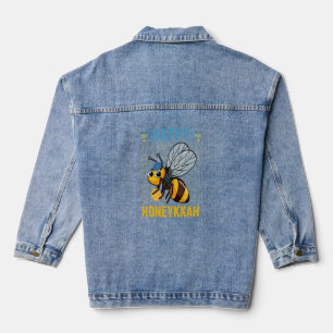Happy Honeykkah Funny Hanukkah Honey Bee Gift  Denim Jacket
