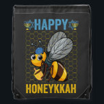 Happy Honeykkah Funny Hanukkah Honey Bee Gift  Drawstring Bag<br><div class="desc">funny, hanukkah, jewish, jew, holiday, matzo, honey, birthday, gift, bee, </div>