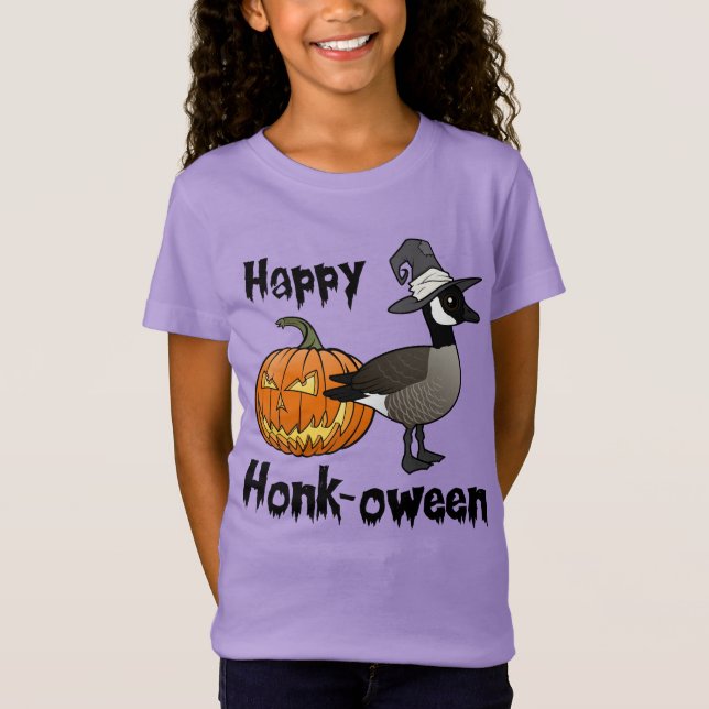 Happy Honk-oween Funny Canada Goose Halloween T-Shirt (Front)