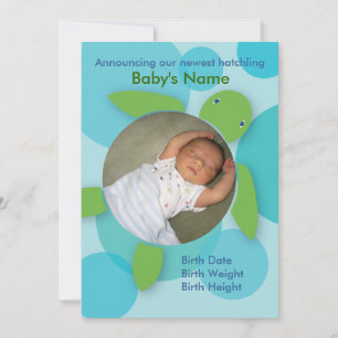 Happy Honu (Bubbles) Flat Birth Announcement