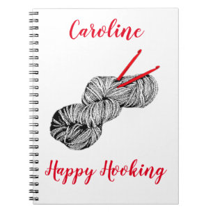 Happy Hooking, personalised crochet Notebook