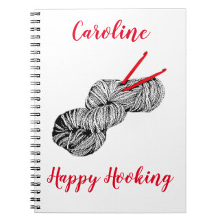 Happy Hooking, personalised crochet Notebook