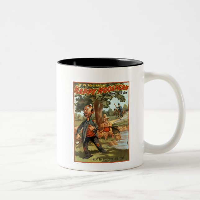 Happy Hooligan - Poisoned by Tea! Two-Tone Coffee Mug (Right)