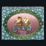 Happy hooters Owls funny seasons customisable Calendar<br><div class="desc">Owl calendar - an owl each month! For owl lowers. Family calendar. 12 1 owls artist`s original drawings customisable</div>