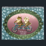 Happy hooters Owls funny seasons customisable Calendar<br><div class="desc">Owl calendar - an owl each month! For owl lowers. Family calendar. 12 1 owls artist`s original drawings customisable</div>