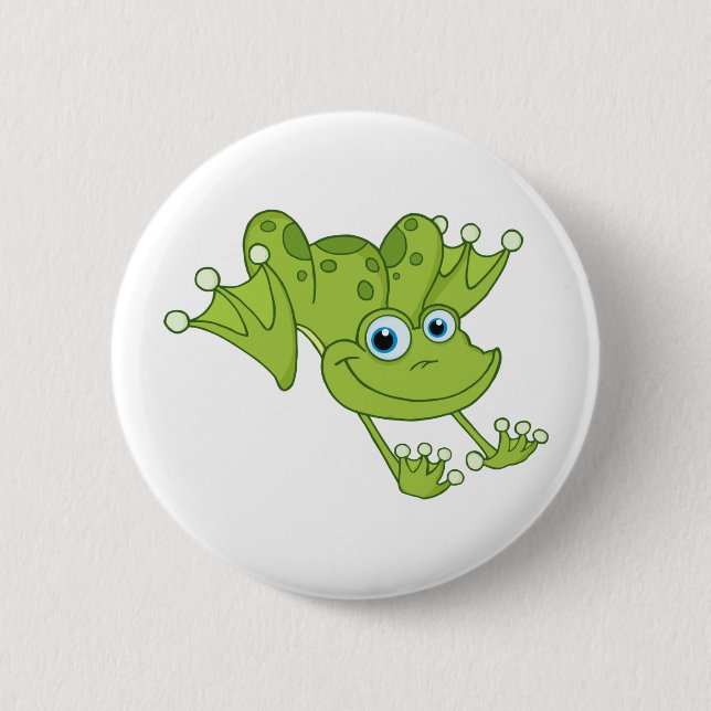 Happy Hopping Frog 6 Cm Round Badge (Front)
