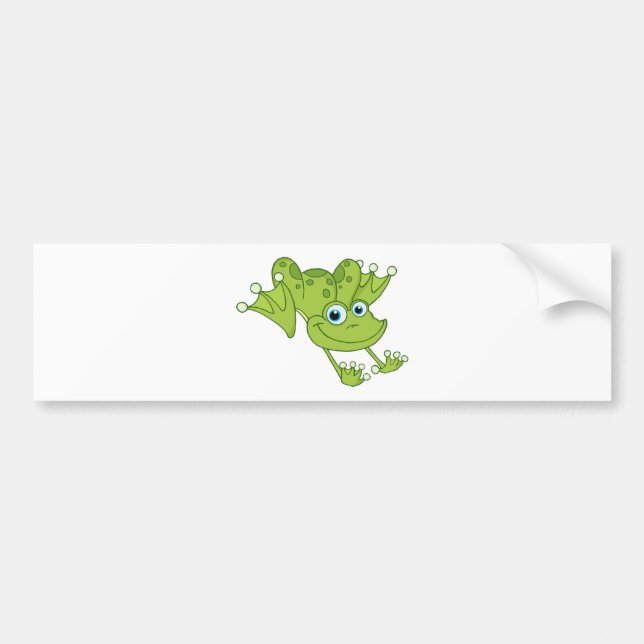 Happy Hopping Frog Bumper Sticker (Front)