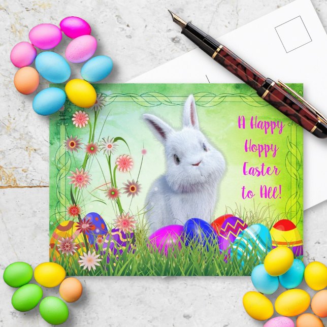 Happy Hoppy Easter Greeting  Postcard (Creator Uploaded)