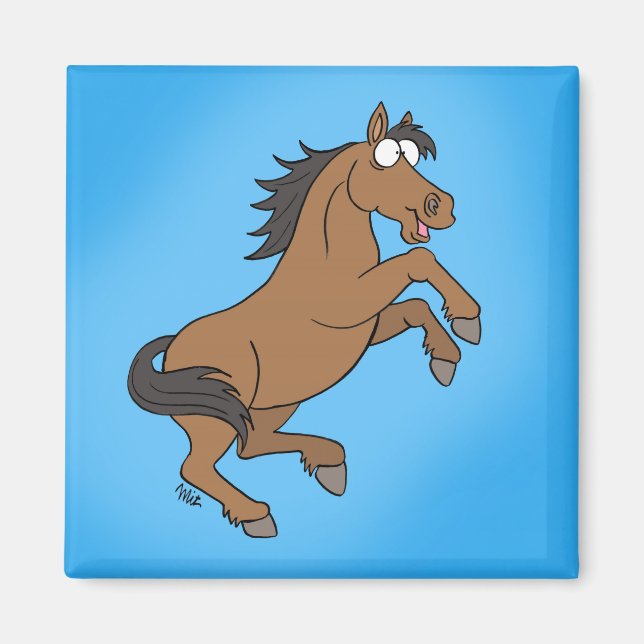 Happy Horse Magnet - Blue (Front)